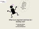 What is an argument and how do I develop one?