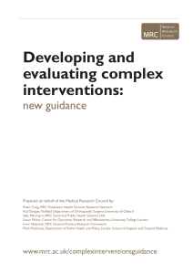 Developing and evaluating complex interventions