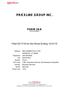 priceline group inc. - Nasdaq`s INTEL Solutions