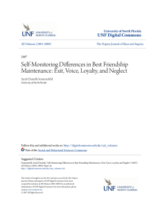 Self-Monitoring Differences in Best Friendship Maintenance: Exit
