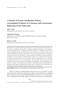 A Decade of System Justification Theory
