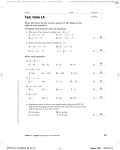 Test, Form 1A - Hillsdale Public Schools