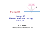 Physics 116 Mirrors and ray tracing