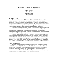 Genetic Analysis of Apomixis