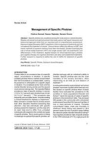 Management of Specific Phobias