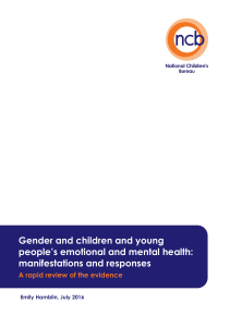 Gender and children and young people`s emotional and mental health