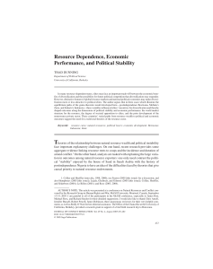 Resource Dependence, Economic Performance, and Political Stability