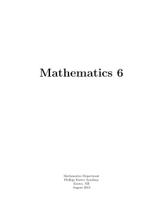 Mathematics 6 - Phillips Exeter Academy