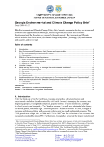 Georgia Environmental and Climate Change Policy Brief