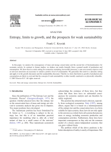 Entropy, limits to growth, and the prospects for