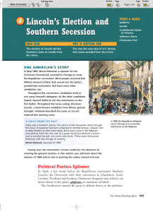 Section 4 - Lincoln`s Election and Southern Secession