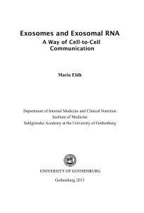 Exosomes and Exosomal RNA – A Way of Cell-to-Cell