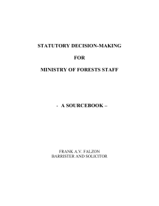 statutory decision-making for ministry of forests staff