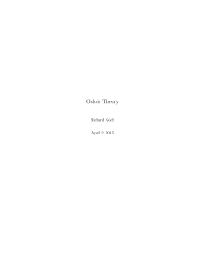 Galois Theory - University of Oregon
