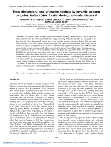 Three-dimensional use of marine habitats by juvenile emperor