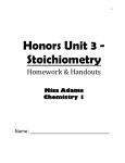Honors Unit 3 - Stoichiometry