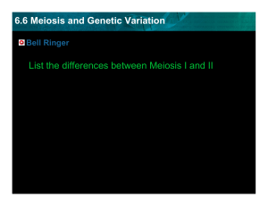 6.6 Meiosis and Genetic Variation List the differences between