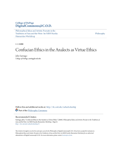 Confucian Ethics in the Analects as Virtue Ethics