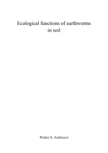 Ecological functions of earthworms in soil - Wageningen UR E