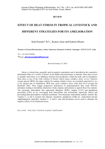 Effect of heat stress in tropical livestock and different strategies for its