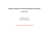 Explicit Methods for Solving Diophantine Equations