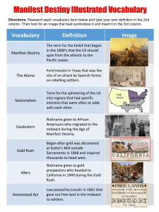 Manifest Destiny Illustrated Vocabulary