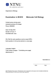 Examination in Bi3016 Molecular Cell Biology