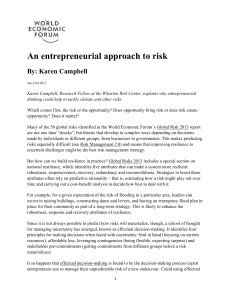An entrepreneurial approach to risk