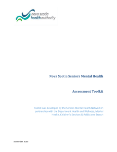 Seniors Mental Health Assessment Toolkit