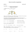 M84 Act 9 Solving Linear Equations