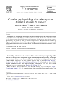 Comorbid psychopathology with autism spectrum disorder in