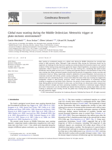 Global mass wasting during the Middle Ordovician: Meteoritic trigger