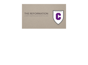 Church History Reformation thru Present Day