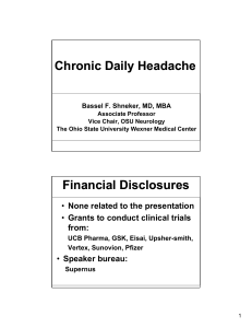 Chronic Daily Headache - Center for Continuing Medical Education
