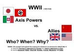 WWII (1939-1945) Axis Powers VS. Allies Who? When? Why? How?