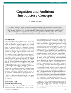 Cognition and Audition: Introductory Concepts