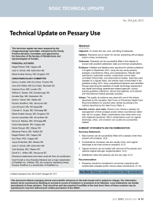 Technical Update on Pessary Use