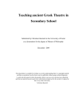 Abstract Teaching ancient Greek Theatre in Secondary School