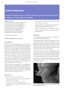 FUNCTIONALBIO Functional biodiversity in forests: diversity of soil