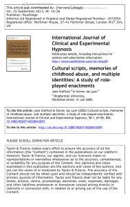 Cultural scripts, memories of childhood abuse, and multiple identities
