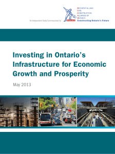 Investing in Ontario`s Infrastructure for Economic Growth