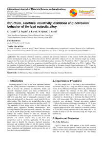 Structure, electrical resistivity, oxidation and corrosion behavior of tin