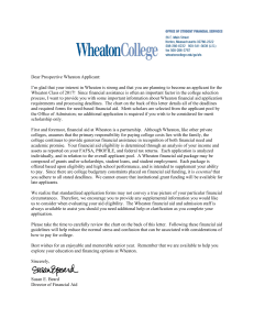 Dear Prospective Wheaton Applicant: I`m glad