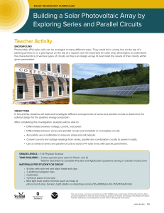 Building a Solar Photovoltaic Array by Exploring Series and Parallel