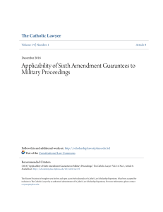 Applicability of Sixth Amendment Guarantees to Military Proceedings