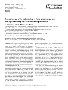 Strengthening of the hydrological cycle in future scenarios