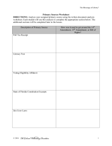 Primary Sources Worksheet DIRECTIONS: Analyze your assigned