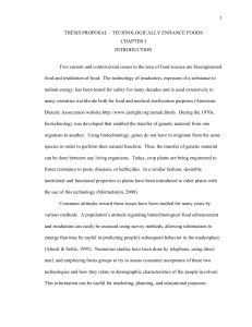 Technologically Altered Foods Thesis Proposal