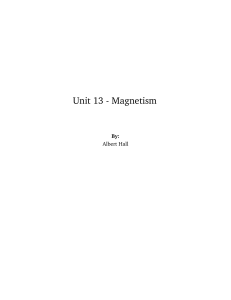 Unit 13 - Magnetism