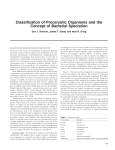 Classification of Procaryotic Organisms and the Concept